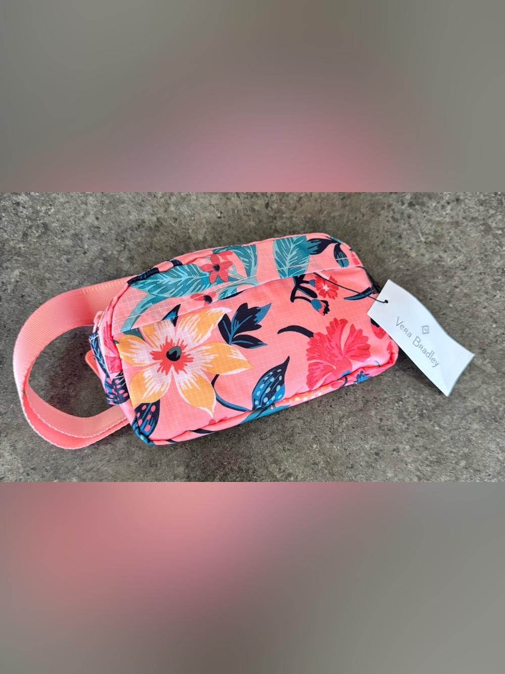 Vera Bradley NWT Mini Belt Bag Paradise Bright Coral Running Workoutt Travel